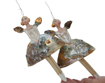 Angel for Hanging - Artistic Bell - 1 piece - angel, ceramic bell , ceramic figurine - Dorota Urbaniak-Pelka