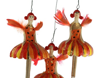 Ceramic angels - bells - to hang - 2 pieces is a set