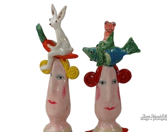 Attention, attention, great maneuvers are taking place - 2 pieces - ceramic figurines - &quot;Fingers&quot; - &quot;Parallel World&quot; collection