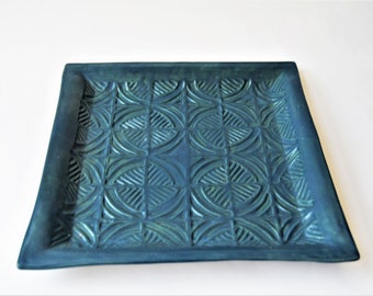 Handmade Ceramic Plate, Handmade Pottery Plate, Pottery Platter, Pottery Serving Platter, Rustic Pottery Tableware, Stoneware Platter