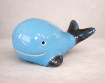 Handmade Ceramic Whale – Small Decorative Sculpture – Gift Idea
