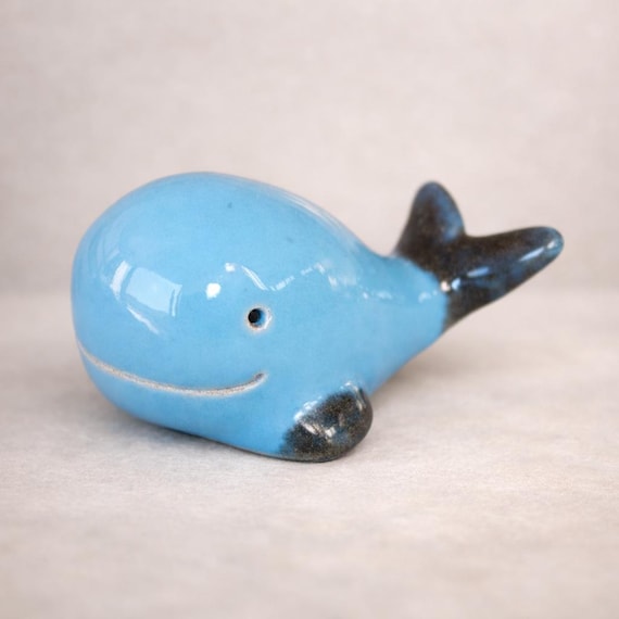 Handmade Ceramic Whale – Small Decorative Sculpture – Gift Idea