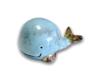 Miniature sculpture Whale size XS in ceramic