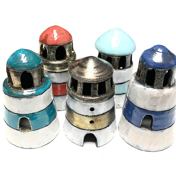 Ceramic Lighthouse Candle Holder Etsy