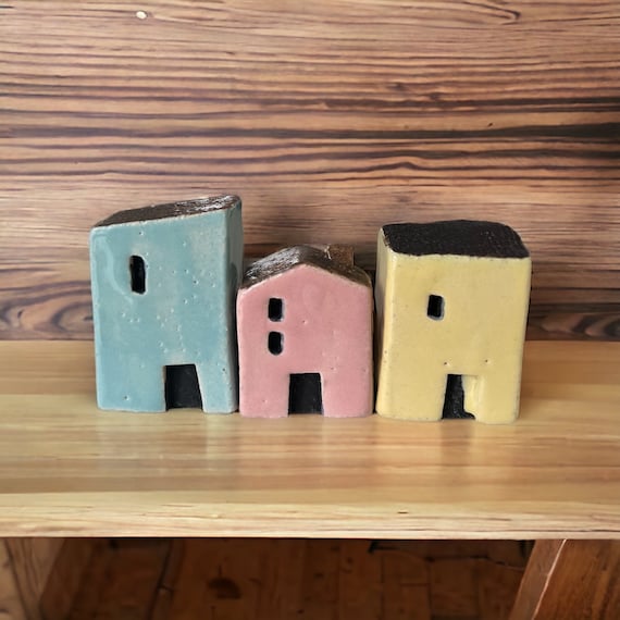 Set of 3 ceramic houses