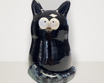 Gatto nero  in ceramica