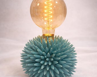 Handmade ceramic sea urchin lamp