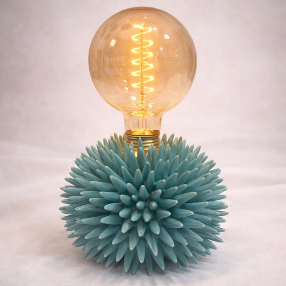 Handmade ceramic sea urchin lamp