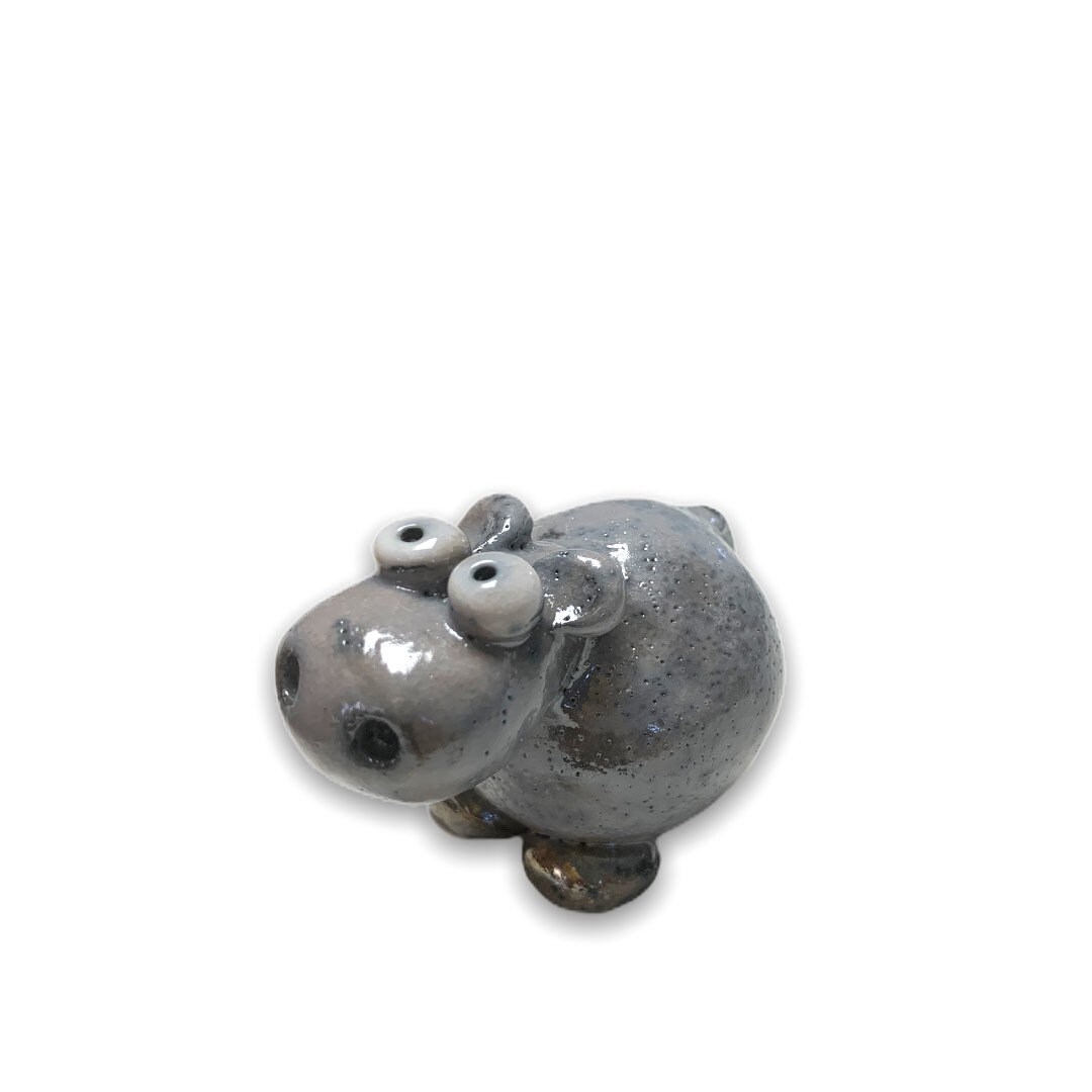 Miniature Sculpture Hippopotamus in Ceramic XS Etsy