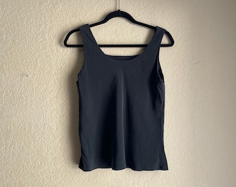 Vintage 1990’s dark grey 100% silk tank top size large by Neiman Marcus