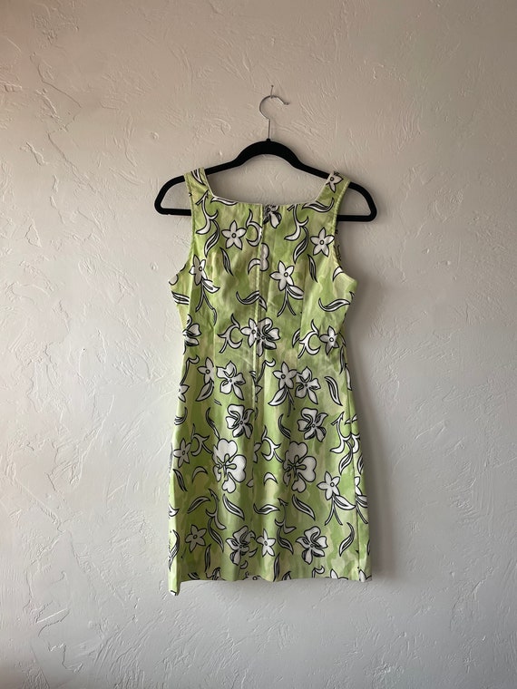 Vintage 1990s green floral hawaiian print sleevel… - image 4