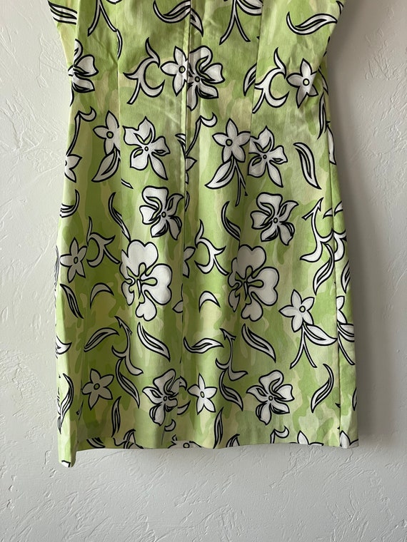 Vintage 1990s green floral hawaiian print sleevel… - image 6