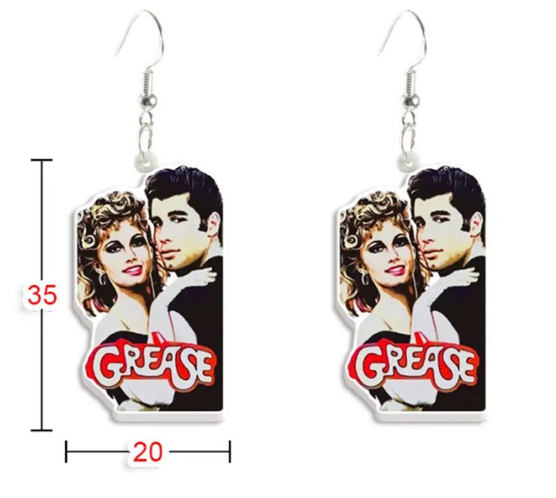 Grease Earrings Danny & Sandy 70/80s Movie Etsy