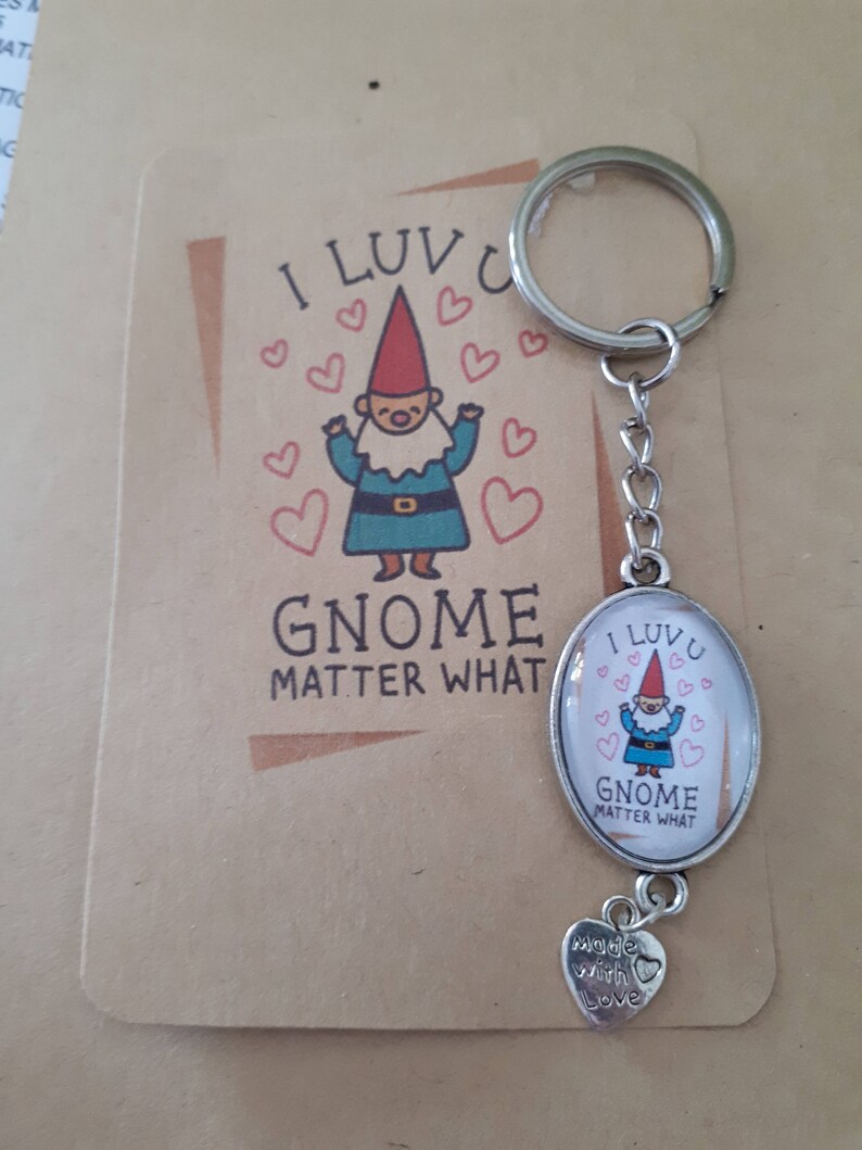 Gnome Keyring. I Love You Gnome Matter What Etsy