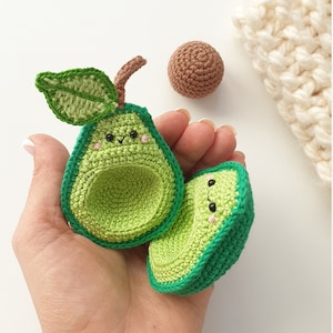 Crochet avocado soft toy, Crochet avocado, Crochet toy food, Play kitchen ,Pretendplay , soft toy, avocado baby toys ,Christmas gift ideas image 3