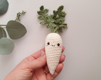Crochet parsnip, play food, kitchen decor, eco-friendly toys,Pretend play vegetable, food toy, crochet veggies, parsnip toy, garden play toy