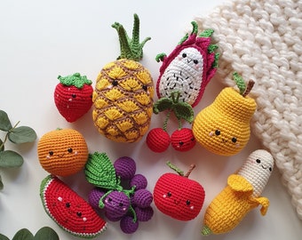 Pretend play Set - Crochet Fruit -Toy Kitchen -the Waldorf Toys -holiday gifts -Montessori materials - Baby toy - Decor kids- Birthday gift