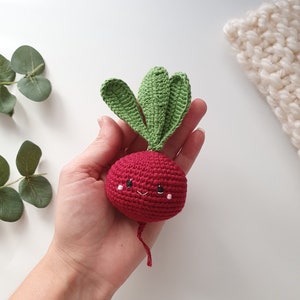 Gehäkelte Bete kawaii -1 Stück, Babyspielzeug, vegetarisches Geschenk, Kinderzimmerdeko, Raumdekor, Gemüse mit Augen, Gehäkeltes Babyspielzeug, Kawaii, Essensspielzeug