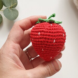 Crochet Strawberry Toy, Strawberry Rattle ,play Food, Kitchen ...
