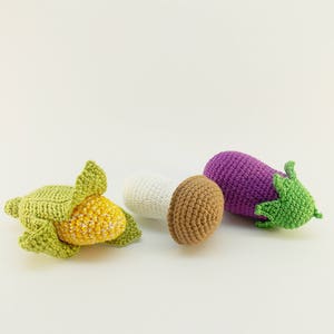 Crochet PATTERN PDF,Crochet Vegetable patterns, Crochet Product samples, Carrot pattern ,Potato, Eggplant Pattern image 2