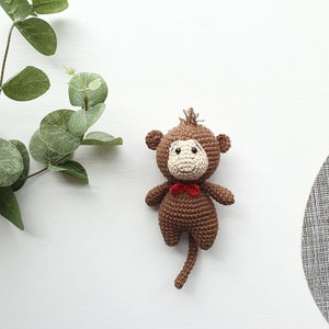 Crochet  mini monkey , tiny crocheted animal, amigurumi monkey,  little crochet monkey, stuffed animals toy, monkey toys,Easter gift