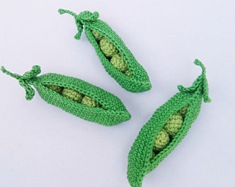 1 Pcs Crochet peas Crochet vegetables Pretend Play food Tactile toy Amigurumi Toys for toddlers Kids Toy Play Kitchen food Educationa