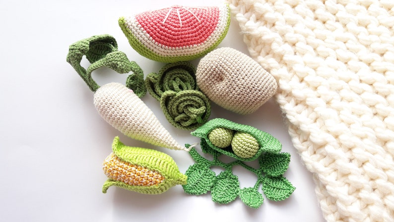Nettle 1 pcs ,crochet,play food, pretend play, baby toy ,Waldorf toys,gift vegetarian ,Dietitians visual aid, national cuisine india image 7