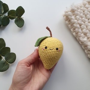 Crochet mango , crochet fruit, play food, decoration food, eco-friendly toys, hypoallergenic toy, gift for baby, crochet mango fruit toy
