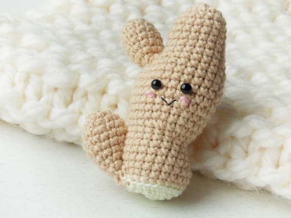 vegetarian gift nursery decor room decor,Vegetables with eyes,Crochet baby toy Crochet ginger boy kawaii- 1 Pc,baby toy Kawaii,food toy