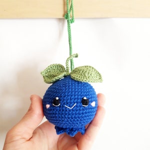 Baby play gym 1 pcs, big blueberry, Crochet fruits Rattle toys, kids toys, baby decor, knitted fruit,baby shower gift, summer toy image 5