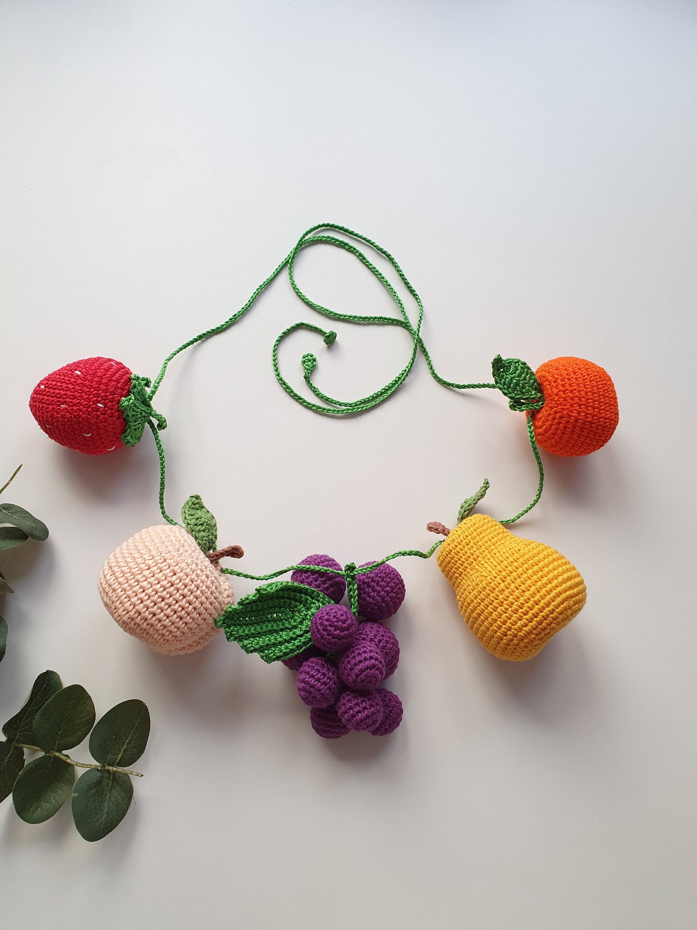 Knitted garland garlands fruit decoration fruit for Etsy
