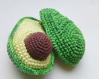 1 piece - crochet avocado ,Crochet kitchen decor - Crochet toy food - Play kitchen - Pretendplay - Interactive children games