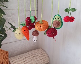 Buy crochet play gum ,vegetable fruits, Play Gym, Stroller toy, Crochet toy, baby gym toys, Baby Activity Gym,Baby Mobile,Baby Shower Gift