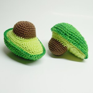 1 piece crochet half avocado ,Crochet play kitchen, Crochet toy food,Play kitchen ,Pretendplay, knitted food, baby rattle, knitted vegies image 2