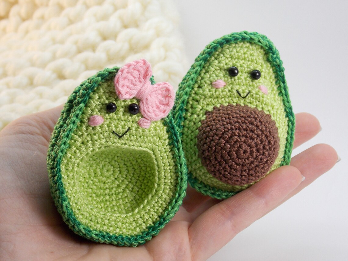 Avocado Keychain Crochet Keychain Crochet avocado avocado Etsy