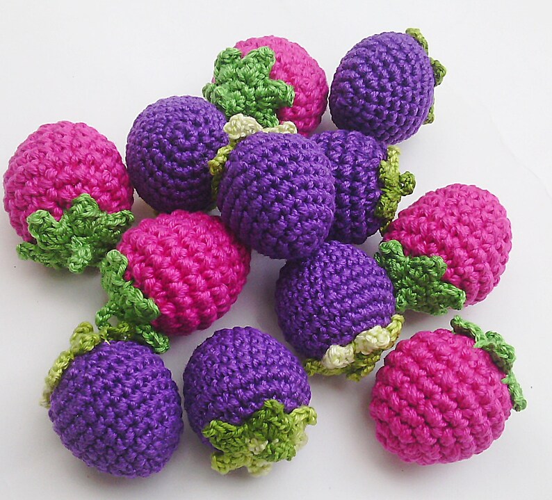 Crochet Blackberry 1 Pcs Teether Teeth Play Food Kitchen Etsy