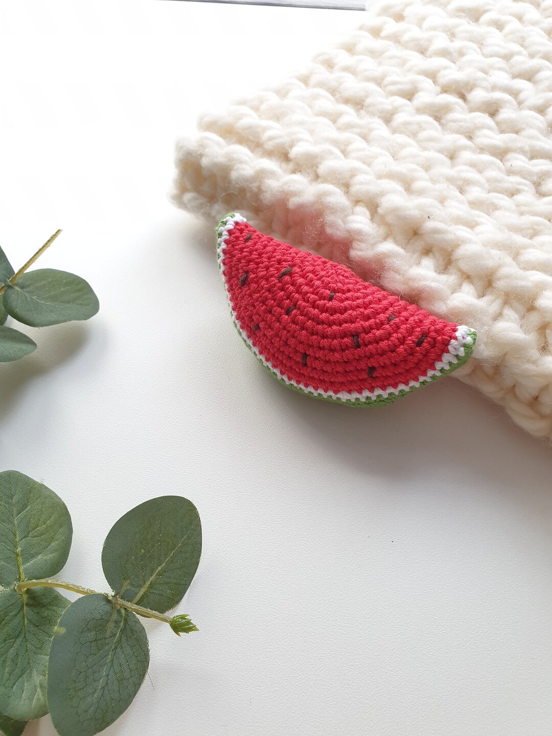 Watermelon Rattle 1 Piece, Teether Teeth , Play Food , Kitchen