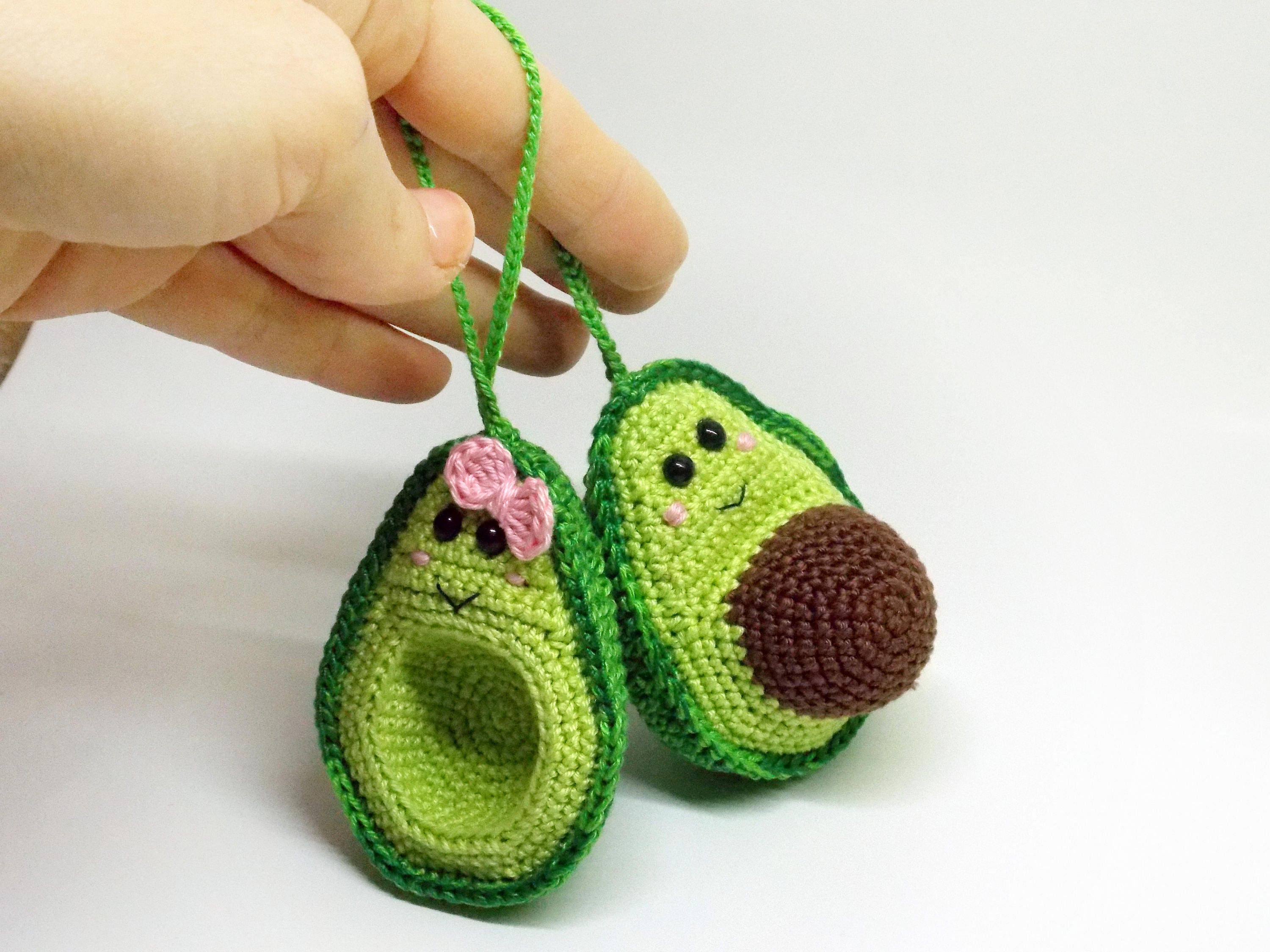 Avocado Keychain Crochet Keychain Crochet avocado avocado Etsy