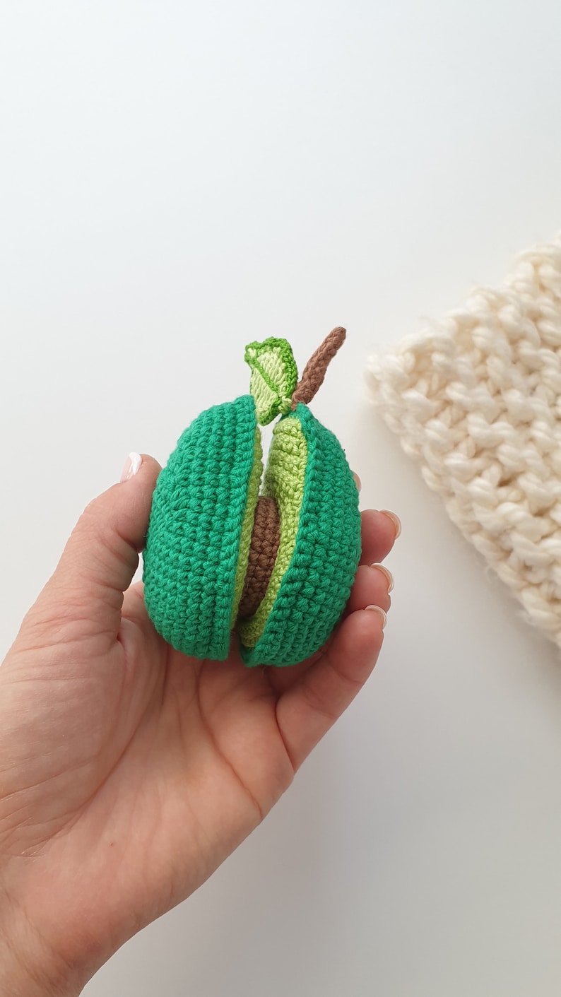 Crochet avocado soft toy, Crochet avocado, Crochet toy food, Play kitchen ,Pretendplay , soft toy, avocado baby toys ,Christmas gift ideas image 8