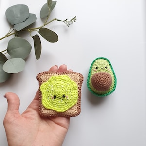 Crochet sandwich & avocado - 2 pc ,crochet sandwich, play food,pretend play, crochet food play, set for play kitchen, knitted avocado
