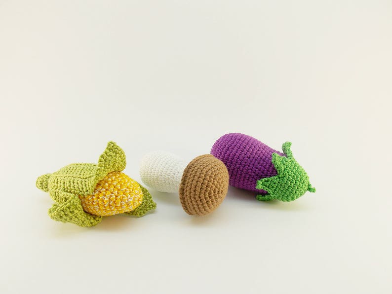 Crochet PATTERN PDF,Crochet Vegetable patterns, Crochet Product samples, Carrot pattern ,Potato, Eggplant Pattern image 2