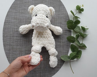 Crochet small Hippo Snuggler, Very small lovey hippo, Crochet hippo , Hippo Snuggler, crochet small hippo ,crochet soft  Snuggler