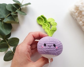 Crochet turnip  kawaii - 1 Pc, Baby Shower Gift, nursery decor, room decor,Vegetables with eyes,Crochet baby toy ,Kawaii,food toy