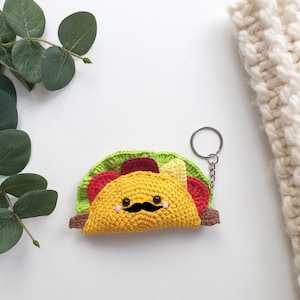 Taco kawaii keychain ,crochet taco, taco keychain,  food kawaii, crochet keychain, food keychain, crochet taco keychain, Easter gift