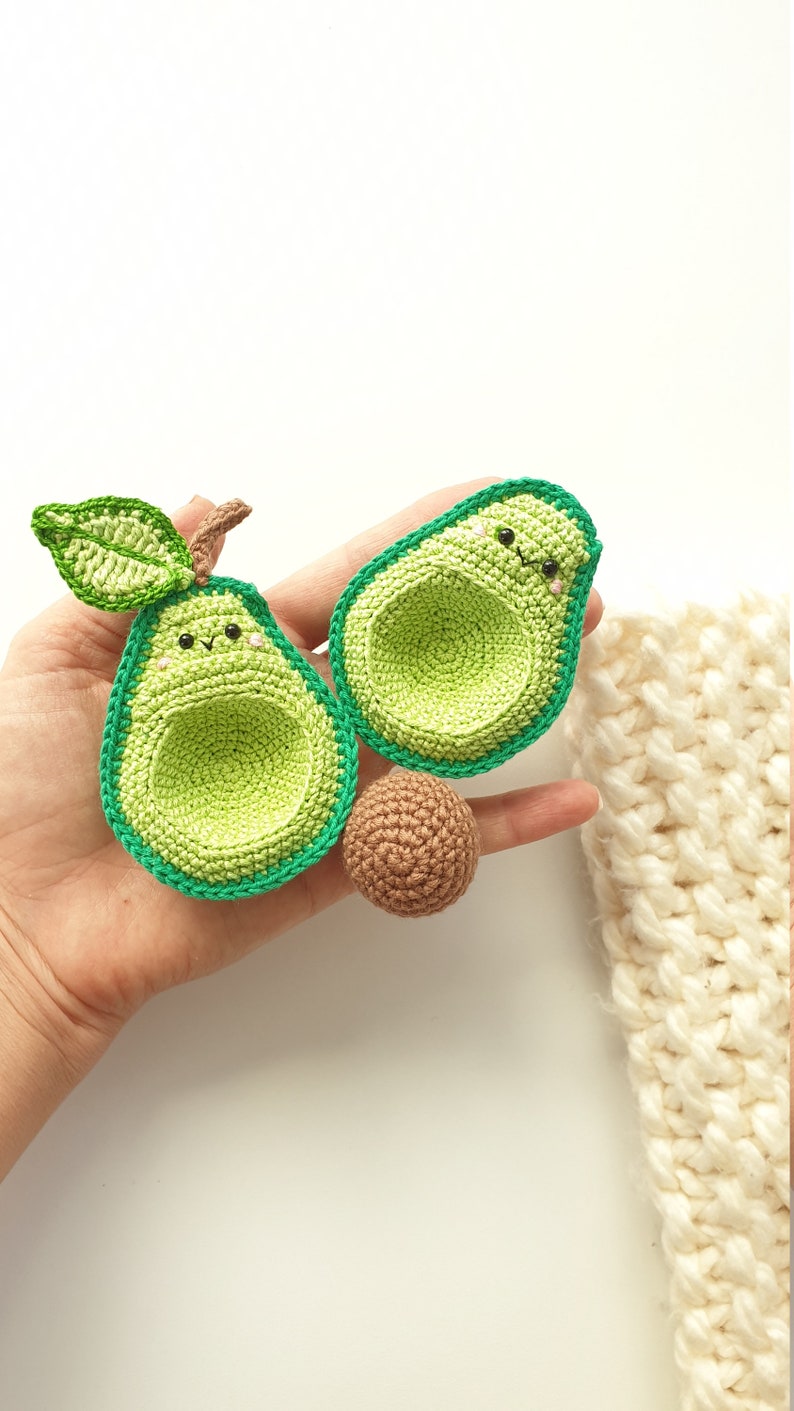 Crochet avocado soft toy, Crochet avocado, Crochet toy food, Play kitchen ,Pretendplay , soft toy, avocado baby toys ,Christmas gift ideas image 4