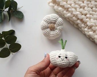 Crochet garlic kawaii( 1 Pc) -Toy Baby Shower Gift, nursery decor, baby shower room decor,Vegetables kawaii, garlic kawaii, plus toy kawaii