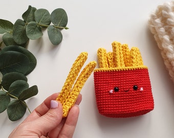 Crochet french fries kawaii, market  Play, play food,pretend play, crochet food play,Christmas gift,collection kawaii,hamburger toy