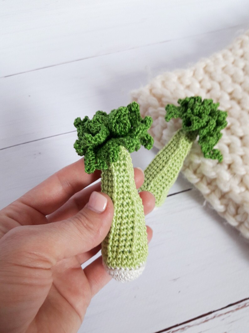 1 piece crochet celery play food kitchen decoration Etsy