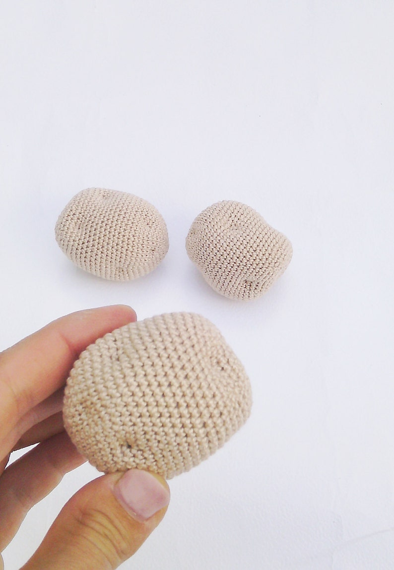1 Pcs Crochet potato teether teeth play food kitchen Etsy