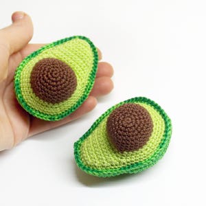 1 piece crochet half avocado ,Crochet play kitchen, Crochet toy food,Play kitchen ,Pretendplay, knitted food, baby rattle, knitted vegies image 6